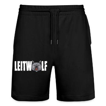 Leitwolf Alpha Wolf Kapitän Teamführer Trainer - Stanley/Stella Unisex Bio Joggingshorts Trainer  - Schwarz - Vorne - Nik (191cm) & Marisol (170cm)