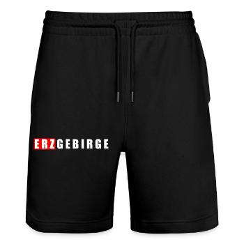 Erzgebirge meine Heimat - Stanley/Stella Unisex Bio Joggingshorts Trainer  - Schwarz - Vorne - Nik (191cm) & Marisol (170cm)