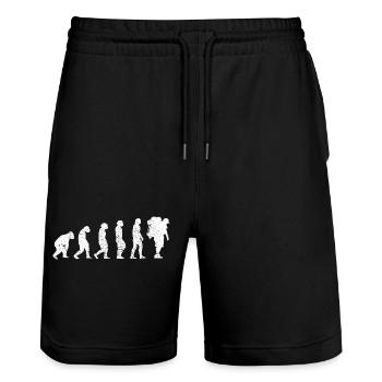 Hiking Bouldering Mountains Mountain Climbing Mountaineering - Stanley/Stella Trainer Unisex Organic Jogging Shorts - black - Front - Nik (191cm) & Marisol (170cm)