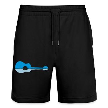 Moitié de guitare à réflexion d’eau - Short de jogging bio TRAINER Stanley/Stella unisexe - noir - Devant - Nik (191cm) & Marisol (170cm)