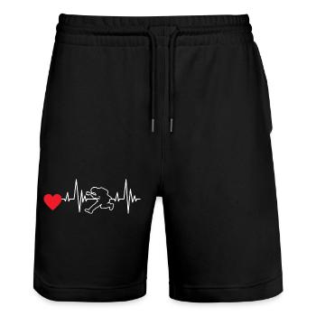 Gitarrist Musik Gitarristin Musiker Band Gitarre - Stanley/Stella Unisex Bio Joggingshorts Trainer  - Schwarz - Vorne - Nik (191cm) & Marisol (170cm)