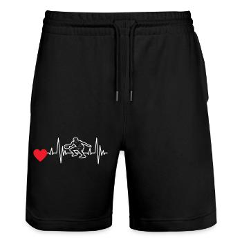 Club de basket-ball Joueurs de basket-ball Amateurs de basket-ball - Short de jogging bio TRAINER Stanley/Stella unisexe - noir - Devant - Nik (191cm) & Marisol (170cm)