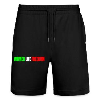 Women life freedom - Stanley/Stella Unisex Bio Joggingshorts Trainer  - Schwarz - Vorne - Nik (191cm) & Marisol (170cm)