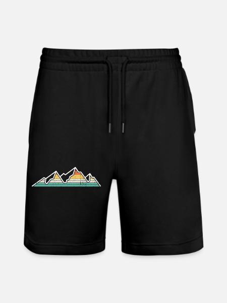 Pastel Rainbow Mountain Ridge - Stanley/Stella Trainer Unisex Organic Jogging Shorts - black
