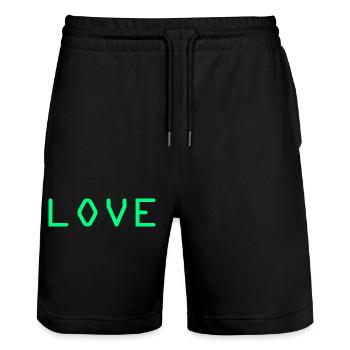 Love - Stanley/Stella Unisex Bio Joggingshorts Trainer  - Schwarz - Vorne - Nik (191cm) & Marisol (170cm)