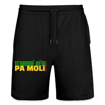 Tchimbé rèd pa moli - Short de jogging bio TRAINER Stanley/Stella unisexe - noir - Devant - Nik (191cm) & Marisol (170cm)