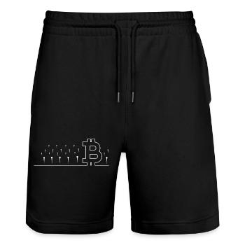 Crypto Bitcoin Trading - Short de jogging bio TRAINER Stanley/Stella unisexe - noir - Devant - Nik (191cm) & Marisol (170cm)