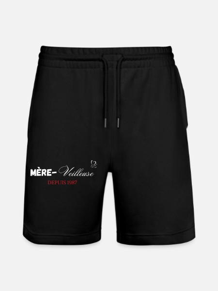 Mère veilleuse depuis 1987 - Short de jogging bio TRAINER Stanley/Stella unisexe - noir