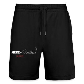 Mère veilleuse depuis personnalisé - Short de jogging bio TRAINER Stanley/Stella unisexe - noir - Devant - Nik (191cm) & Marisol (170cm)