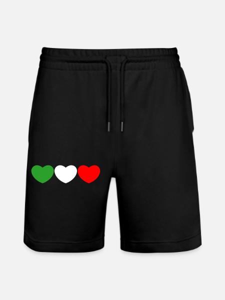 Italy heart - Stanley/Stella Trainer Unisex Organic Jogging Shorts - black