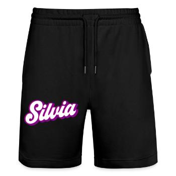 Silvia | Couleurs changeantes - Short de jogging bio TRAINER Stanley/Stella unisexe - noir - Devant - Nik (191cm) & Marisol (170cm)