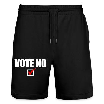 Vote no - Short de jogging bio TRAINER Stanley/Stella unisexe - noir - Devant - Nik (191cm) & Marisol (170cm)