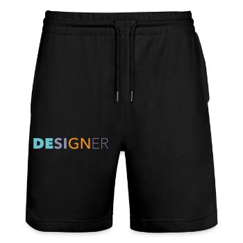 Designer - Stanley/Stella Trainer Unisex Organic Jogging Shorts - black - Front - Nik (191cm) & Marisol (170cm)