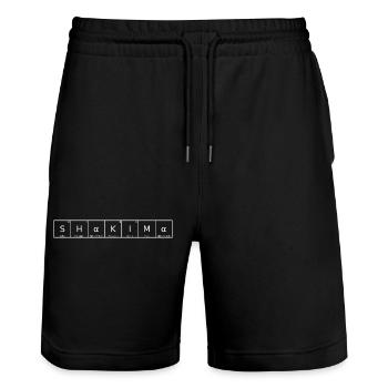 Shakima Surname First Name Chemistry Periodic Table Element - Stanley/Stella Trainer Unisex Organic Jogging Shorts - black - Front - Nik (191cm) & Marisol (170cm)