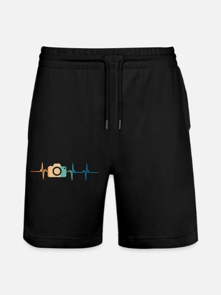 Heartbeat Camera - Stanley/Stella Trainer Unisex Organic Jogging Shorts - black