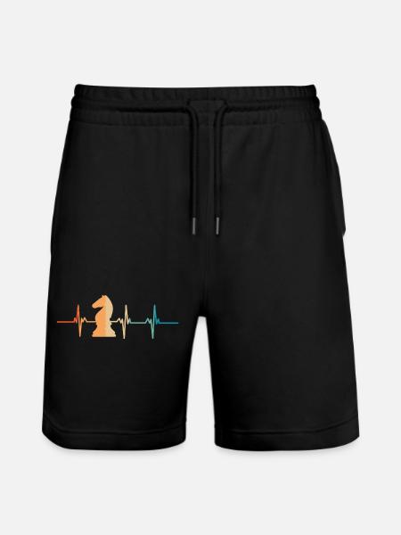Herzschlag-Schachpartien - Stanley/Stella Unisex Bio Joggingshorts Trainer - Schwarz