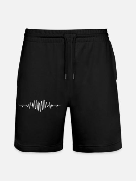 Pulse Wave Line Art - Stanley/Stella Trainer Unisex Organic Jogging Shorts - black