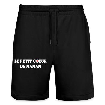 Le Petit Cœur De Maman - Short de jogging bio TRAINER Stanley/Stella unisexe - noir - Devant - Nik (191cm) & Marisol (170cm)