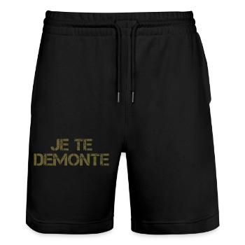 Je te Démonte - Short de jogging bio TRAINER Stanley/Stella unisexe - noir - Devant - Nik (191cm) & Marisol (170cm)