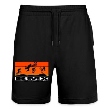 BMX Bike - Stanley/Stella Unisex Bio Joggingshorts Trainer  - Schwarz - Vorne - Nik (191cm) & Marisol (170cm)