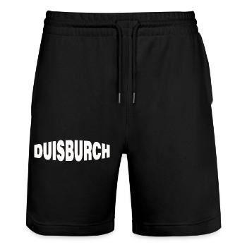 DUISBURCH - Stanley/Stella Unisex Bio Joggingshorts Trainer  - Schwarz - Vorne - Nik (191cm) & Marisol (170cm)