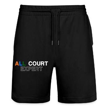 Maillot de tennis All Court Terre battue Gazon Hard Court - Short de jogging bio TRAINER Stanley/Stella unisexe - noir - Devant - Nik (191cm) & Marisol (170cm)