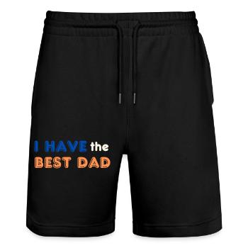 I have the Best Dad - Stanley/Stella Trainer Unisex Organic Jogging Shorts - black - Front - Nik (191cm) & Marisol (170cm)