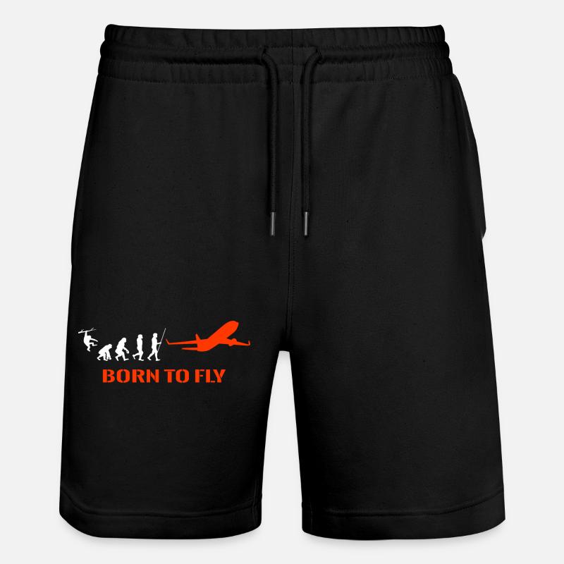 Évolution du pilote d’avion - Short de jogging bio TRAINER Stanley/Stella unisexe - noir