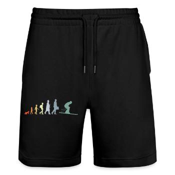 Évolution du ski - Short de jogging bio TRAINER Stanley/Stella unisexe - noir - Devant - Nik (191cm) & Marisol (170cm)