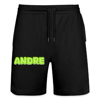 André André - Short de jogging bio TRAINER Stanley/Stella unisexe - noir - Devant - Nik (191cm) & Marisol (170cm)
