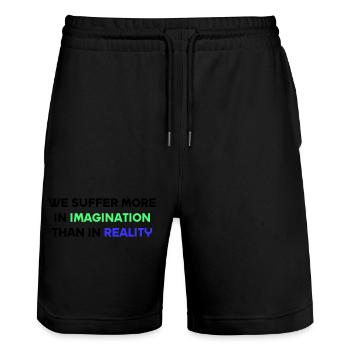 We suffer more in imagination than in reality - Stanley/Stella Trainer Unisex Organic Jogging Shorts - black - Front - Nik (191cm) & Marisol (170cm)