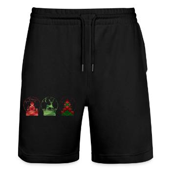 Christmas Tree Christmas Ball Christmas - Stanley/Stella Trainer Unisex Organic Jogging Shorts - black - Front - Nik (191cm) & Marisol (170cm)