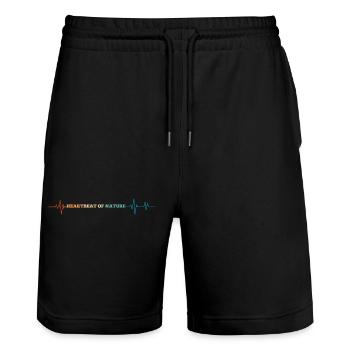 Heartbeat of nature retro heartbeat - Stanley/Stella Trainer Unisex Organic Jogging Shorts - black - Front - Nik (191cm) & Marisol (170cm)