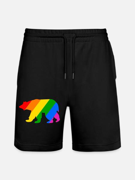 Regenbogen Eisbär - Stanley/Stella Unisex Bio Joggingshorts Trainer - Schwarz