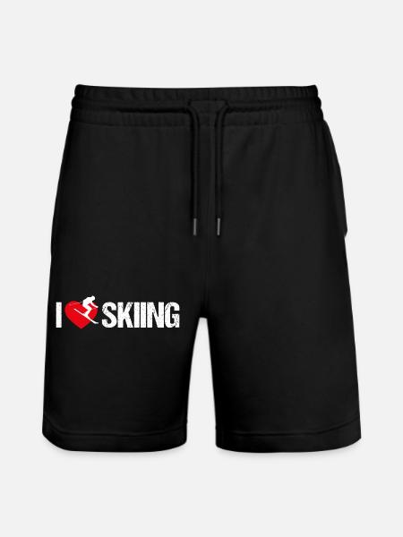I love skiing - Stanley/Stella Trainer Unisex Organic Jogging Shorts - black