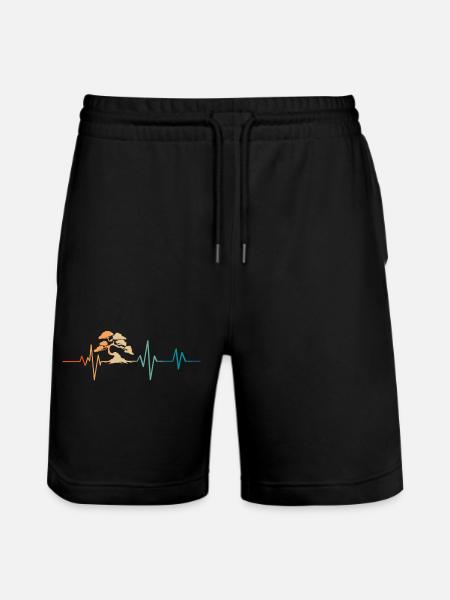 Bonsai heartbeat - gift idea - Stanley/Stella Trainer Unisex Organic Jogging Shorts - black
