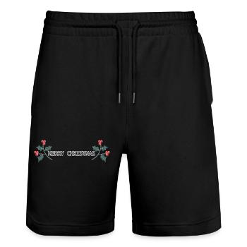 Merry Christmas - Stanley/Stella Unisex Bio Joggingshorts Trainer  - Schwarz - Vorne - Nik (191cm) & Marisol (170cm)