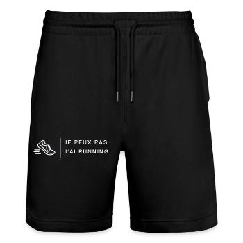 je peux pas j'ai running femme - Short de jogging bio TRAINER Stanley/Stella unisexe - noir - Devant - Nik (191cm) & Marisol (170cm)