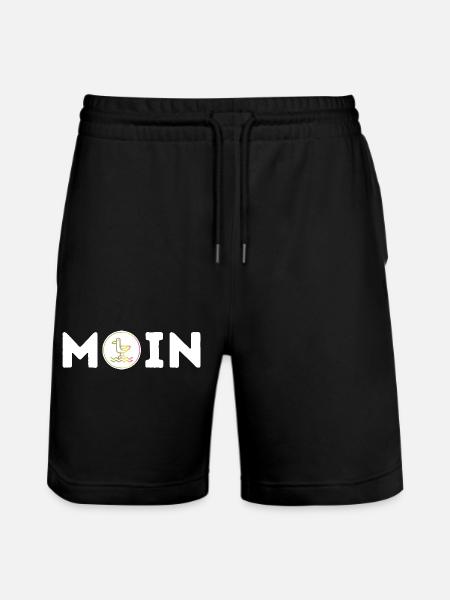 Moin mit Möwe S/W - Stanley/Stella Unisex Bio Joggingshorts Trainer  - Schwarz