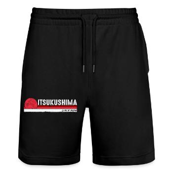 Itsukushima Japan Vintage Retro Design for - Stanley/Stella Trainer Unisex Organic Jogging Shorts - black - Front - Nik (191cm) & Marisol (170cm)