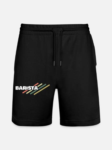 Gift for Barista - Stanley/Stella Trainer Unisex Organic Jogging Shorts - black