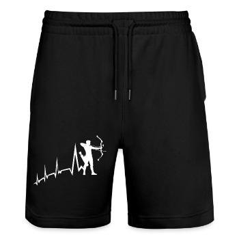 Archer Heartbeat Tir à l’arc - Short de jogging bio TRAINER Stanley/Stella unisexe - noir - Devant - Nik (191cm) & Marisol (170cm)
