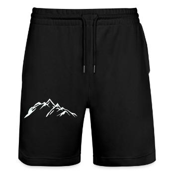 montagnes - Short de jogging bio TRAINER Stanley/Stella unisexe - noir - Devant - Nik (191cm) & Marisol (170cm)