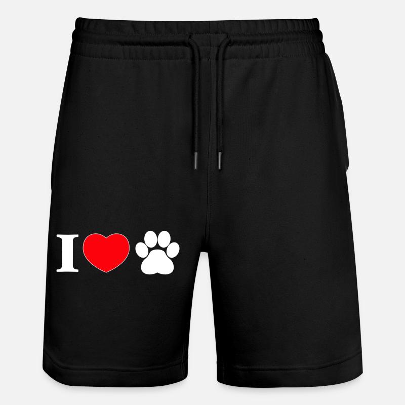 « J’aime » avec empreinte de patte - Short de jogging bio TRAINER Stanley/Stella unisexe - noir