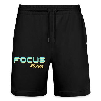 Schwerpunkt 2080 - Stanley/Stella Unisex Bio Joggingshorts Trainer  - Schwarz - Vorne - Nik (191cm) & Marisol (170cm)