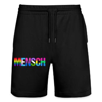 Mensch Pride Month LGBT LGBTQ - Stanley/Stella Unisex Bio Joggingshorts Trainer  - Schwarz - Vorne - Nik (191cm) & Marisol (170cm)