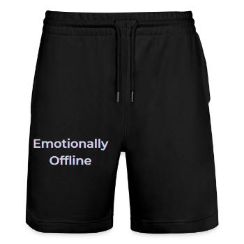 Emotionally Offline Shirt – Soft Disconnected - Stanley/Stella Trainer Unisex Organic Jogging Shorts - black - Front - Nik (191cm) & Marisol (170cm)