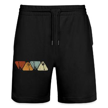 Four Instruments Silhouettes Pastel - Stanley/Stella Trainer Unisex Organic Jogging Shorts - black - Front - Nik (191cm) & Marisol (170cm)