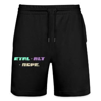 CTRL ALT Nope - Stanley/Stella Unisex Bio Joggingshorts Trainer  - Schwarz - Vorne - Nik (191cm) & Marisol (170cm)