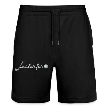 Just Her for Golf - Stanley/Stella Trainer Unisex Organic Jogging Shorts - black - Front - Nik (191cm) & Marisol (170cm)